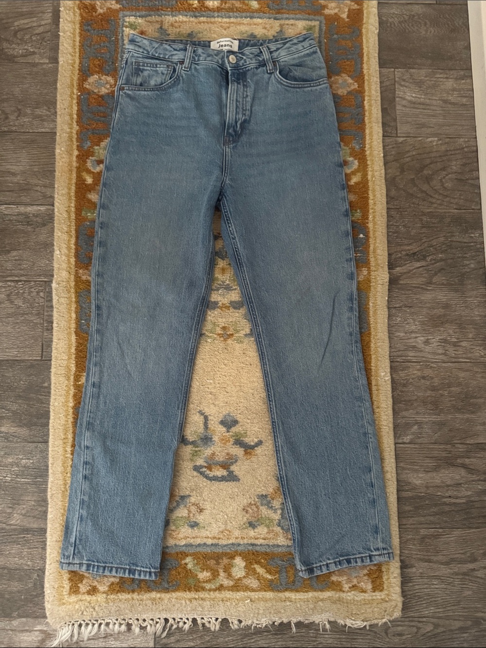 Reformation Straight-Leg Light Blue Jeans
